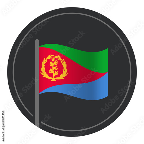 Free Download Abstract Eritrea Flag Flat Icon in Circle Isolated on White Background - GFXLoad