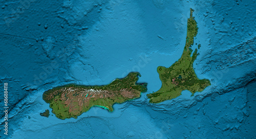 New Zealand Regional Base map Satellite Image 3d rendering HD High Resolution