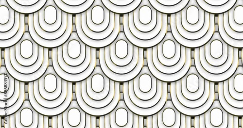 Abstract luxury squoval ring pattern with silver outline backgrounds moving from up to down creating a seamless loop animation over white color background. Elegant luxury award background. photo