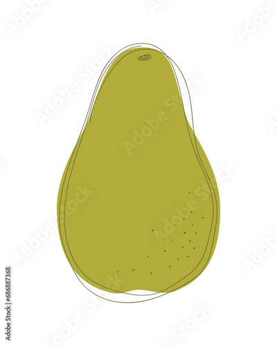 Abstract green pear isolated on white background