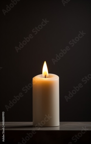  A single high-end candle casting a soft, romantic light