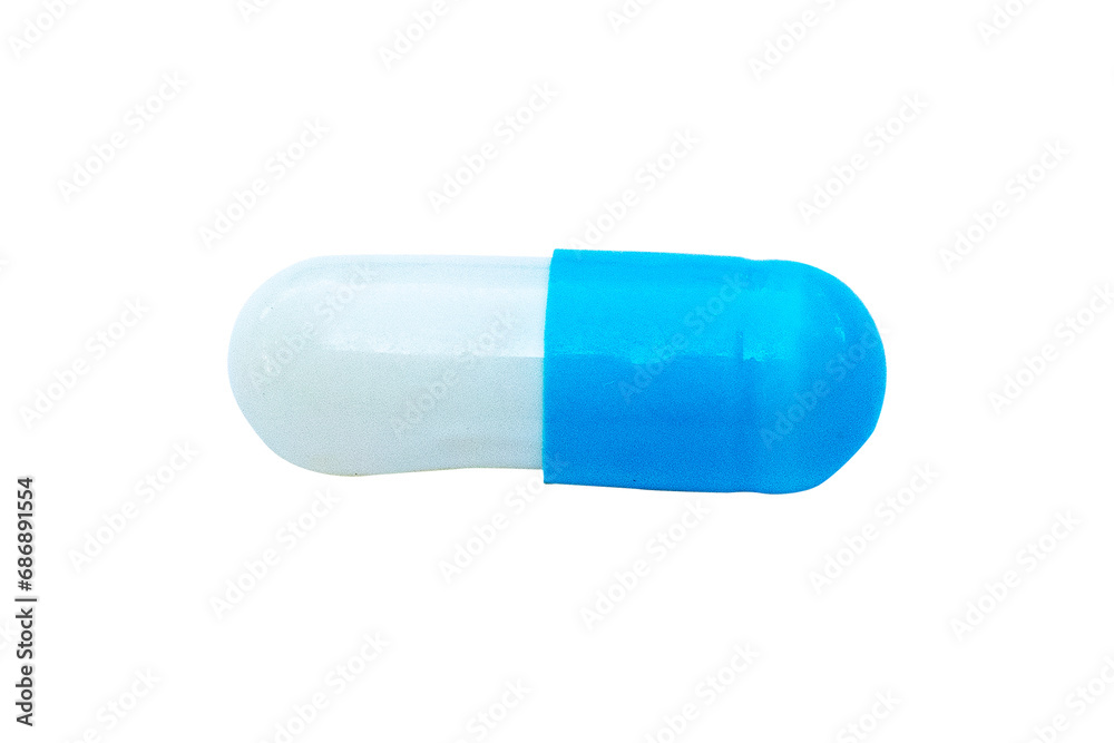 Drug capsule blue, white isolated on cut out PNG. Is Antibiotics or disinfectants. Medicine have vitamin strengthens immune system. Body's immune response inflammatory. Drug capsule blue, white isolated on cut out PNG. Is Antibiotics or disinfectants. Medicine have vitamin strengthens immune system. Body's immune response inflammatory.