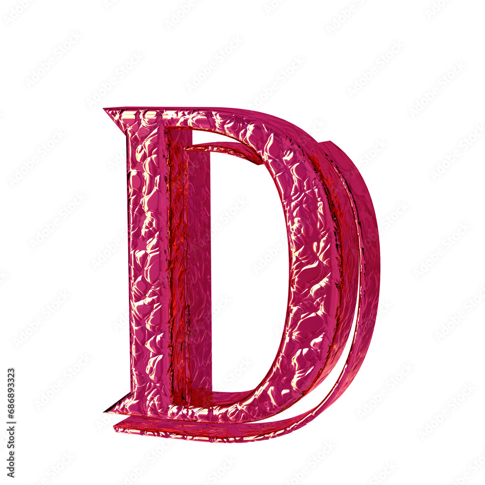 Fluted pink symbol. right side view. letter d Fluted pink symbol. right side view. letter d