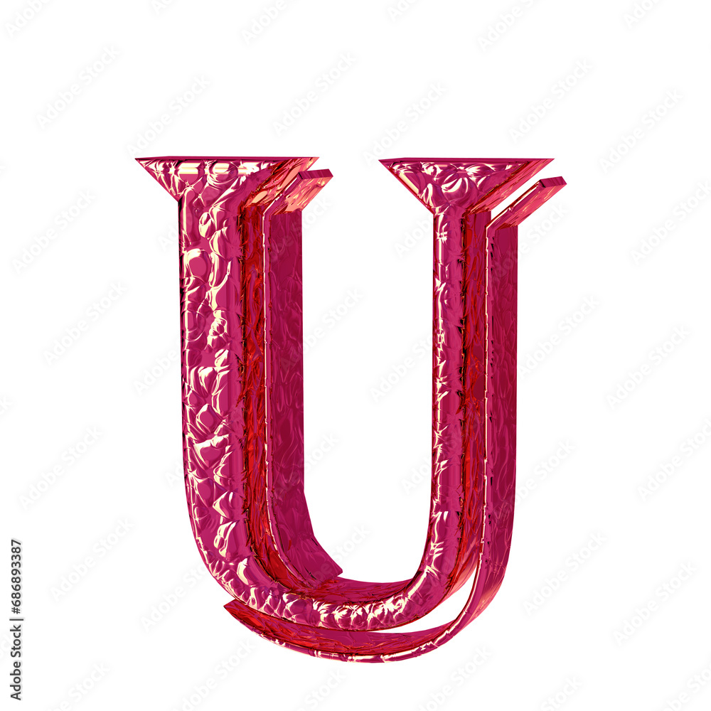 Fluted pink symbol. right side view. letter u Fluted pink symbol. right side view. letter u