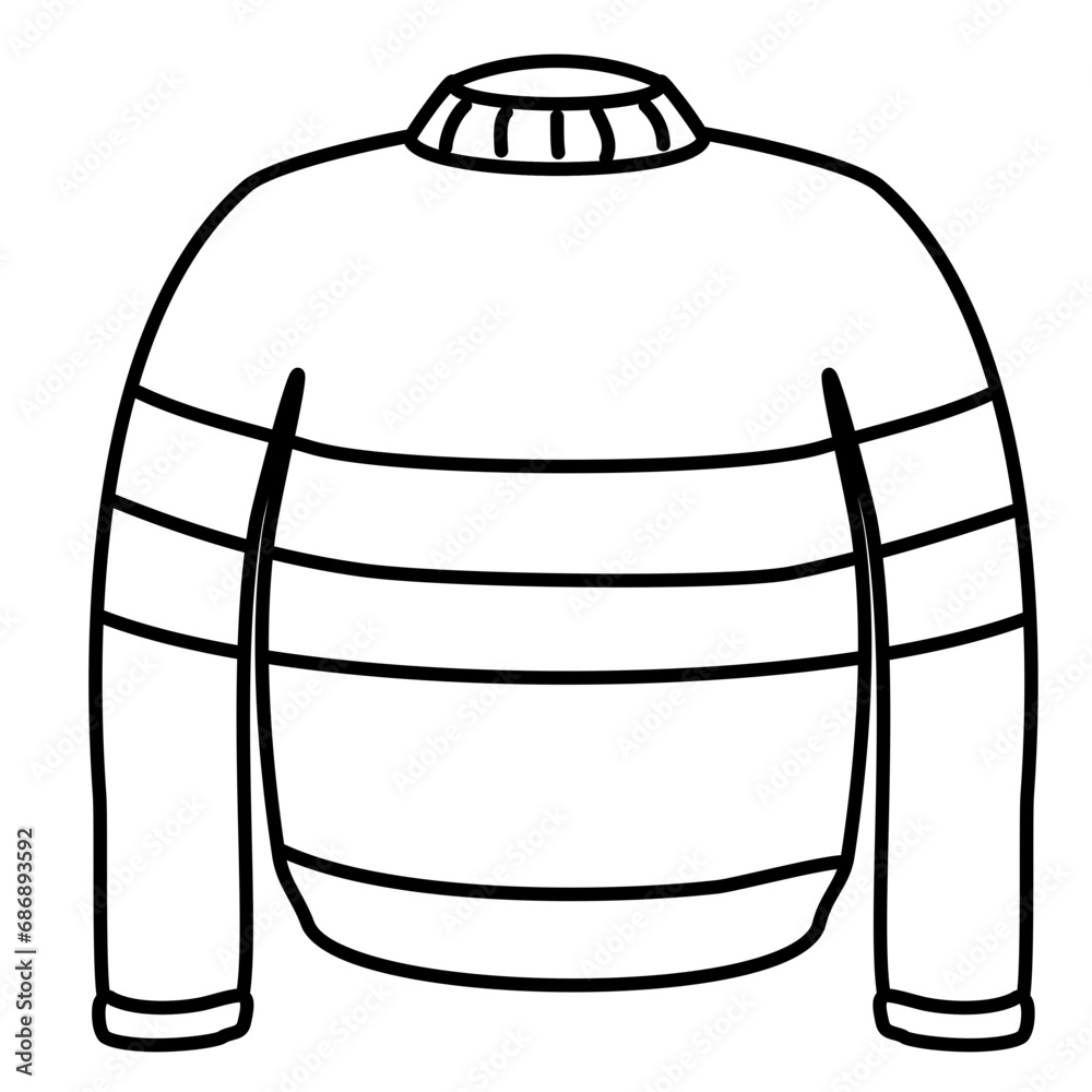 Winter Jacket Lines Style Vector Illustration Winter Jacket Lines Style Vector Illustration
