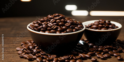 Roasted coffee beans background