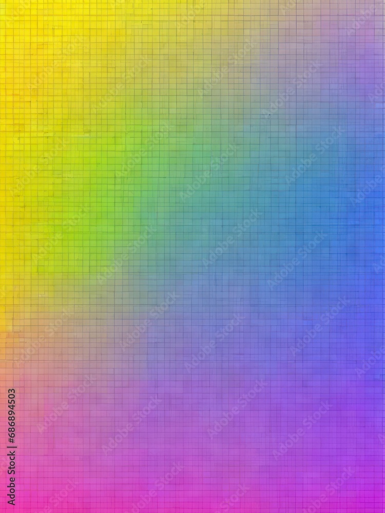 Graph paper texture in first person point of view in a rainbow outline style