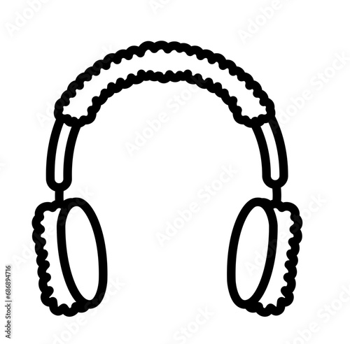 warm ears winter accessory lines style vector Illustration 