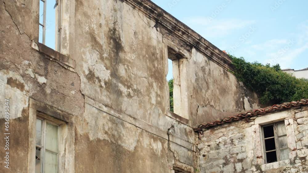 Panning shot of Ruins of an Old Building. Panning shot of Ruins of an Old Building.