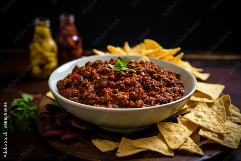 Classic Chili Con Carne with Tortilla Chips Classic Chili Con Carne with Tortilla Chips