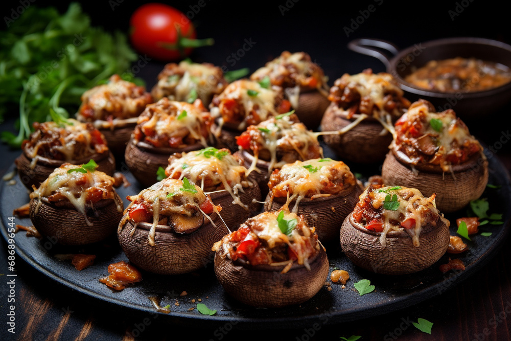 Delicious Sausage and Cheese Stuffed Mushrooms