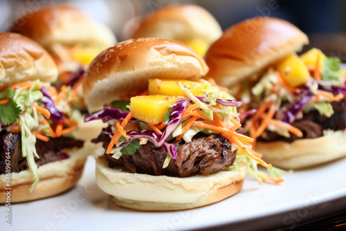 Teriyaki Beef Sliders with Pineapple Slaw