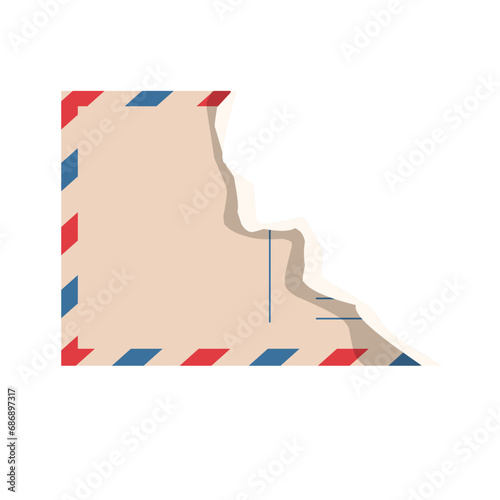 Torn paper postcard 
