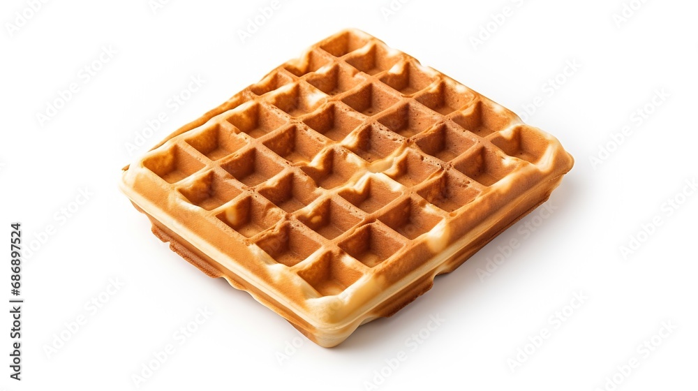 Generative AI : crispy fried french waffles isolated on white background Generative AI : crispy fried french waffles isolated on white background