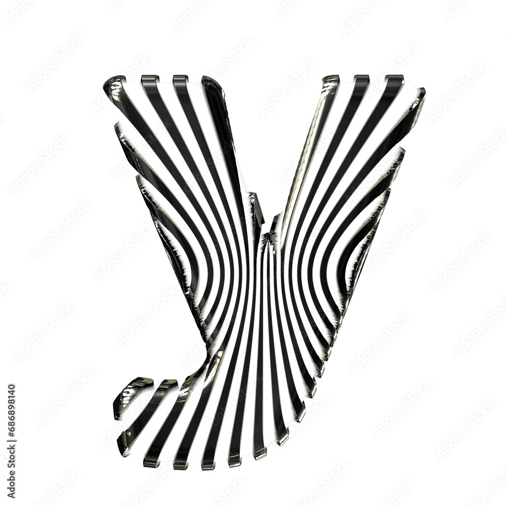 White symbol with ultra thin black straps. letter y White symbol with ultra thin black straps. letter y