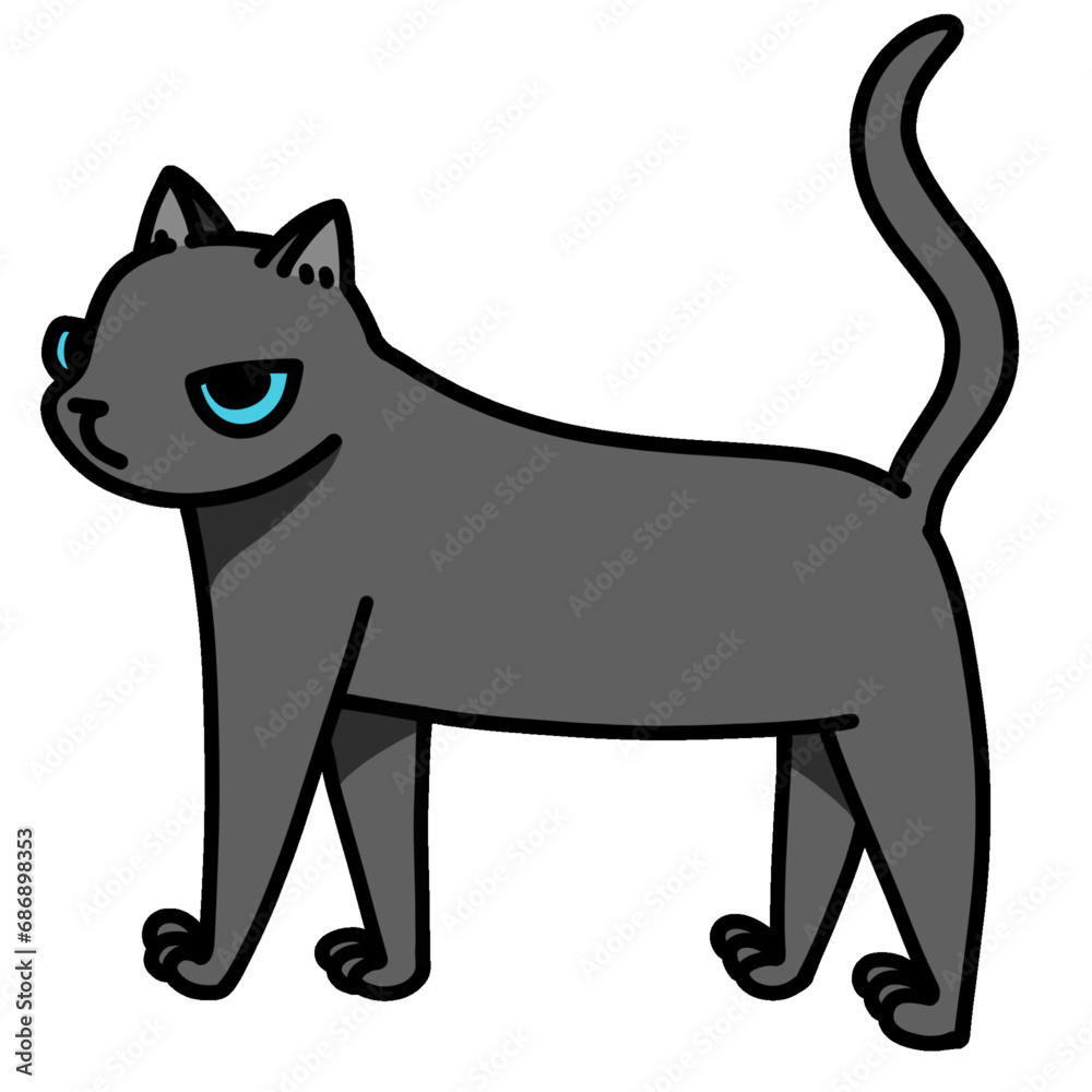 cute black cat transparent background vector illustration