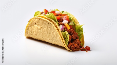 Generative AI : mexican food tacos isolated on white background