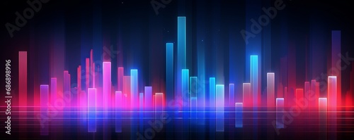 Abstract background with equalizer effect. neon lights. sound waves.