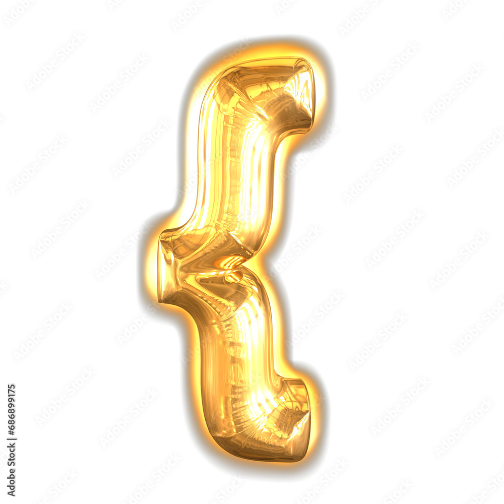 Gold inflatable symbol with glow Gold inflatable symbol with glow