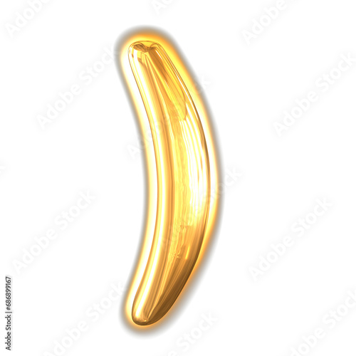 Gold inflatable symbol with glow