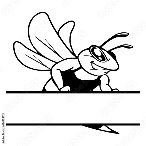 Hornet Bee Mascot Svg png  Hornet Mascot Svg File Hornet Cut Files Hornet Silhouette Cut Files Hornet Clipart Hornet Monogram Hornet Masco 