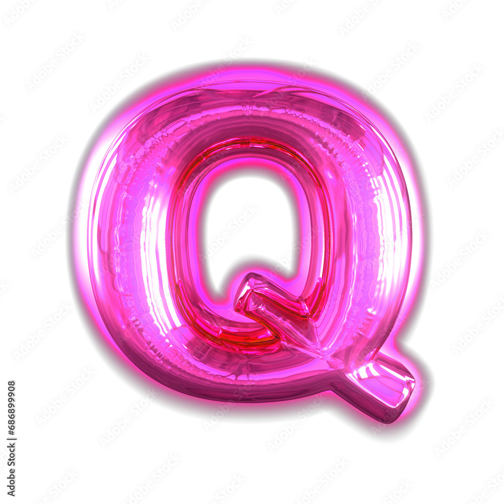 Purple inflatable symbol with glow. letter q Purple inflatable symbol with glow. letter q