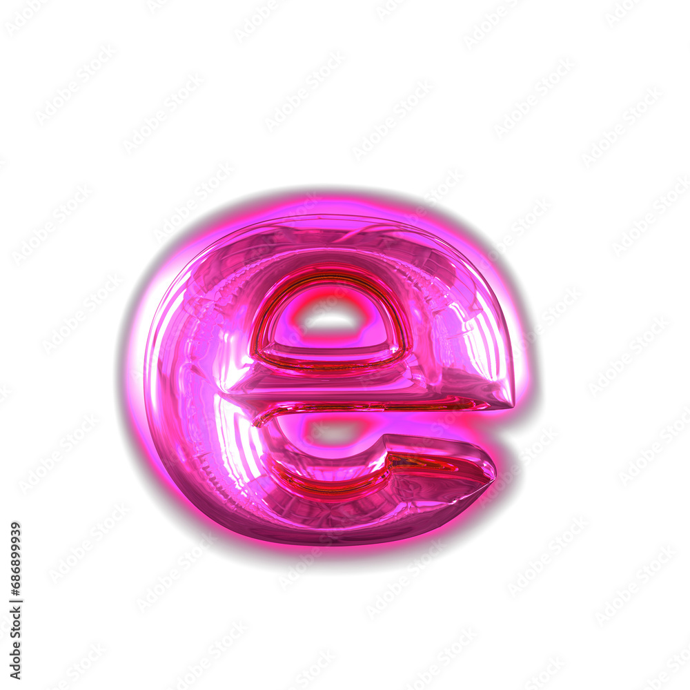 Purple inflatable symbol with glow. letter e Purple inflatable symbol with glow. letter e