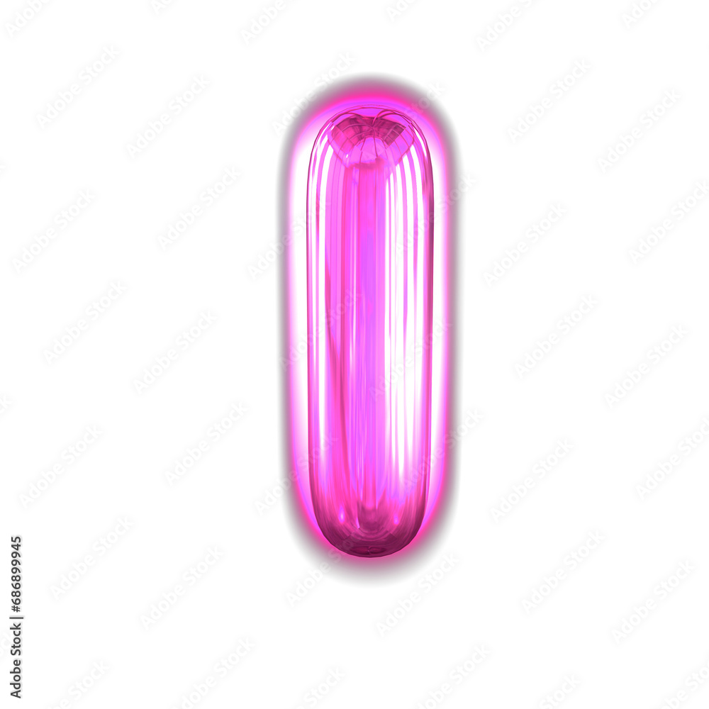Purple inflatable symbol with glow. letter i Purple inflatable symbol with glow. letter i