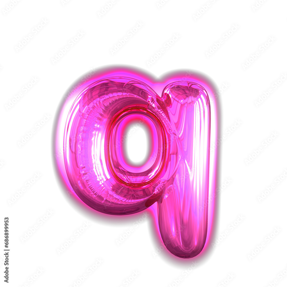 Purple inflatable symbol with glow. letter q Purple inflatable symbol with glow. letter q
