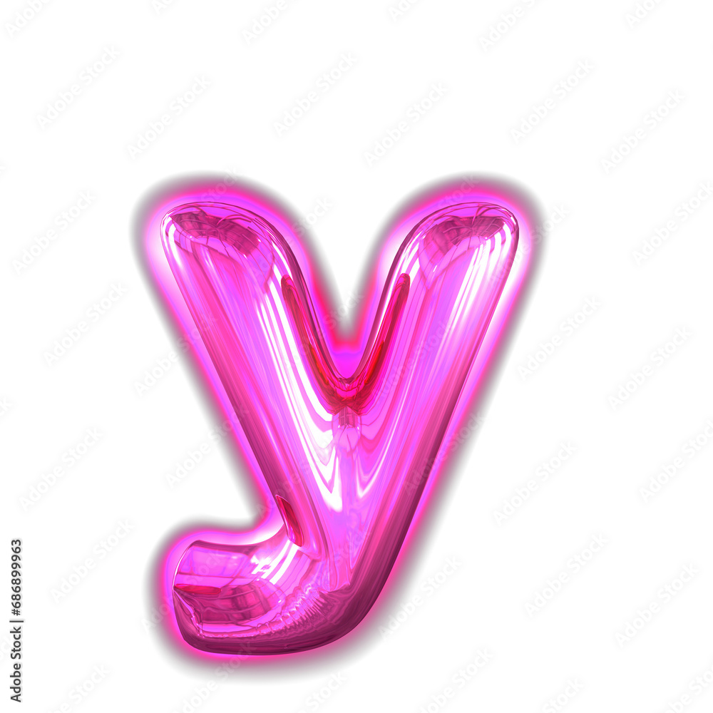 Purple inflatable symbol with glow. letter y Purple inflatable symbol with glow. letter y