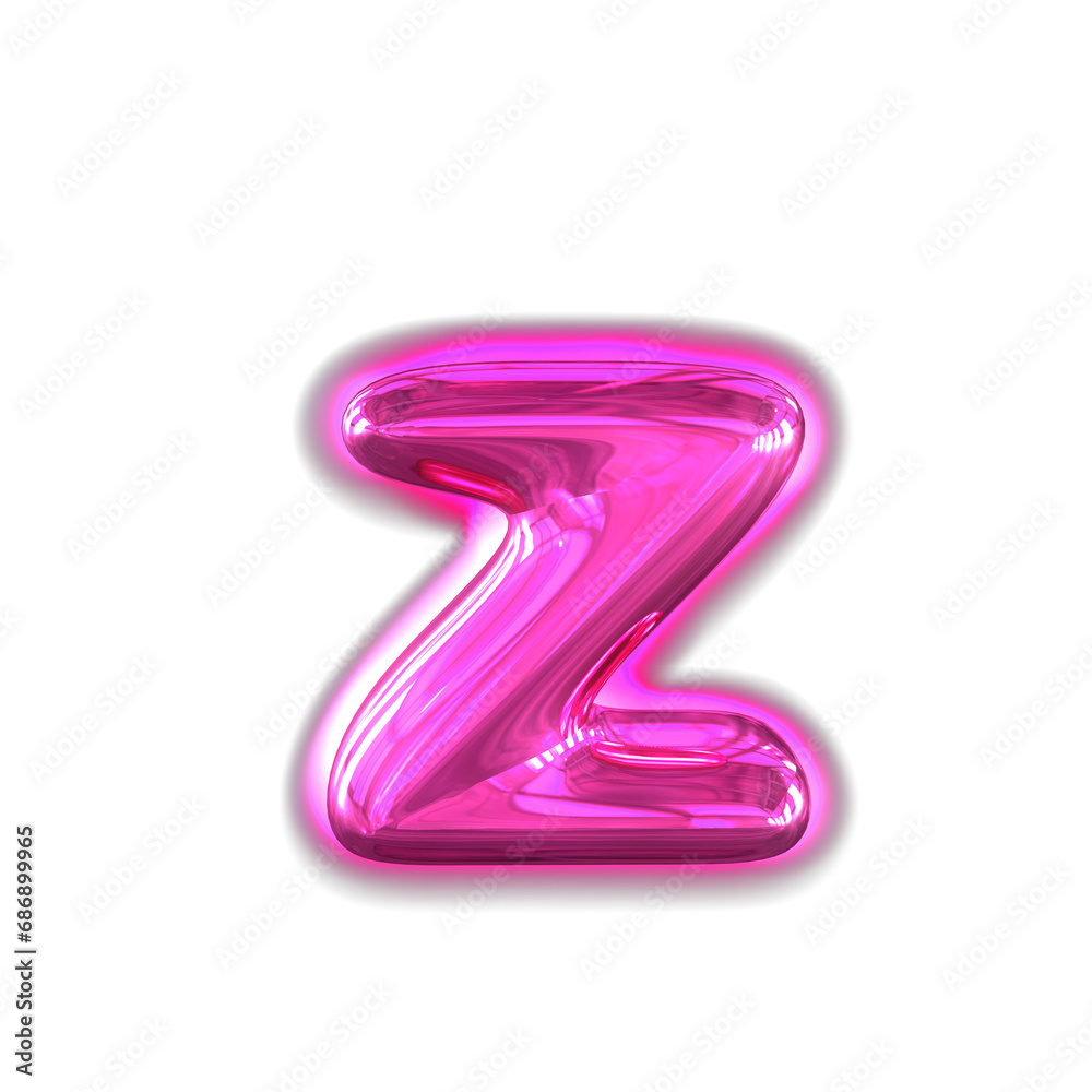 Purple inflatable symbol with glow. letter z Purple inflatable symbol with glow. letter z
