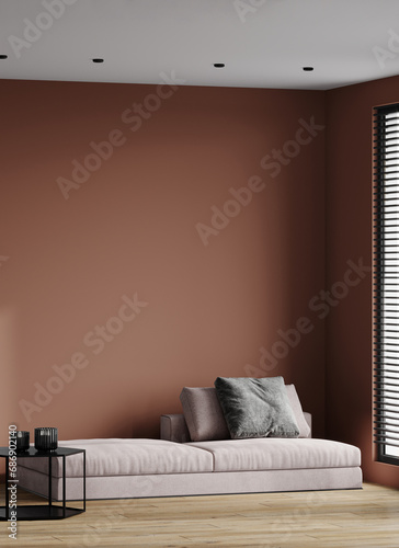Canvas Print Mocha mousse premium livingroom - modern interior and furniture design