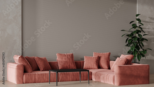 Photos Luxury living room in taupe beige color