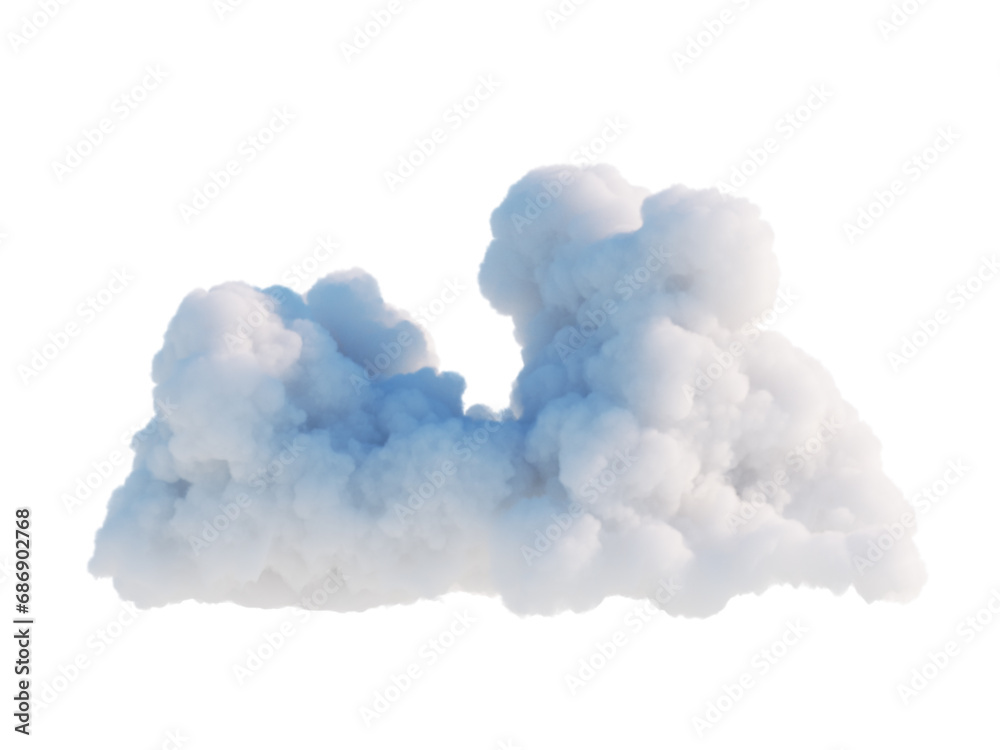 3d rendering. Cloud clip art isolated on white background. Fluffy cumulus. Realistic sky 3d rendering. Cloud clip art isolated on white background. Fluffy cumulus. Realistic sky