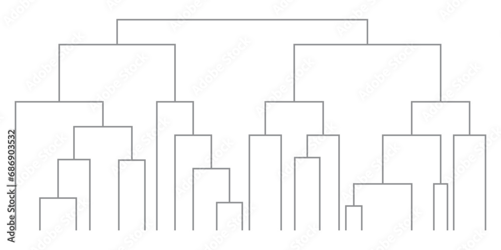 Dendrogram diagram representing a tree. Hierarchical Cluster Analysis ...