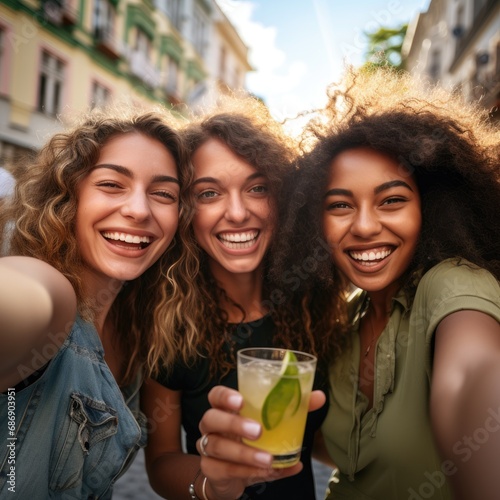 Young women in the street t...