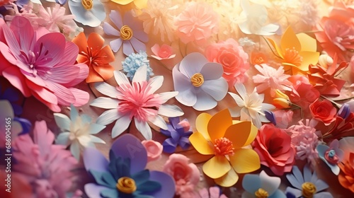 Piękny, żywy, kolorowy bukiet kwiatów mieszanych martwa natura
