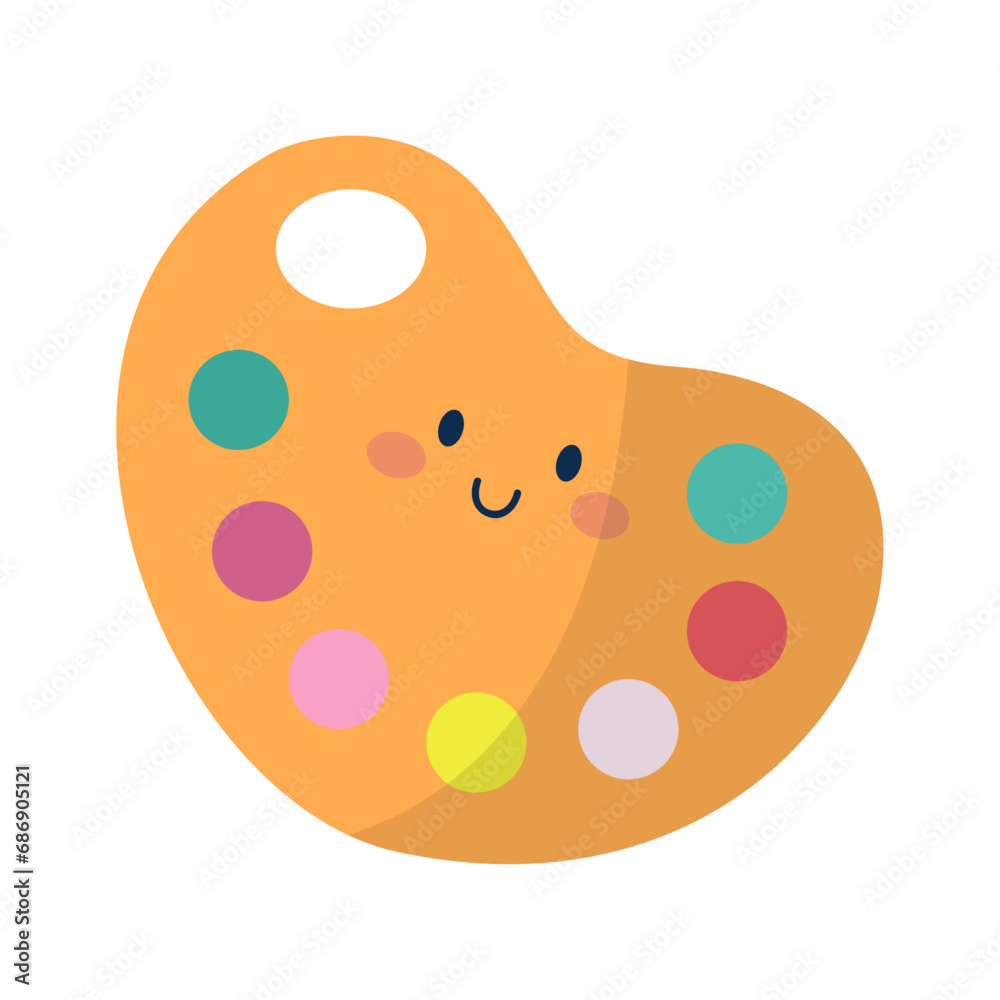 Obraz premium Vector pallette paint school supply on white