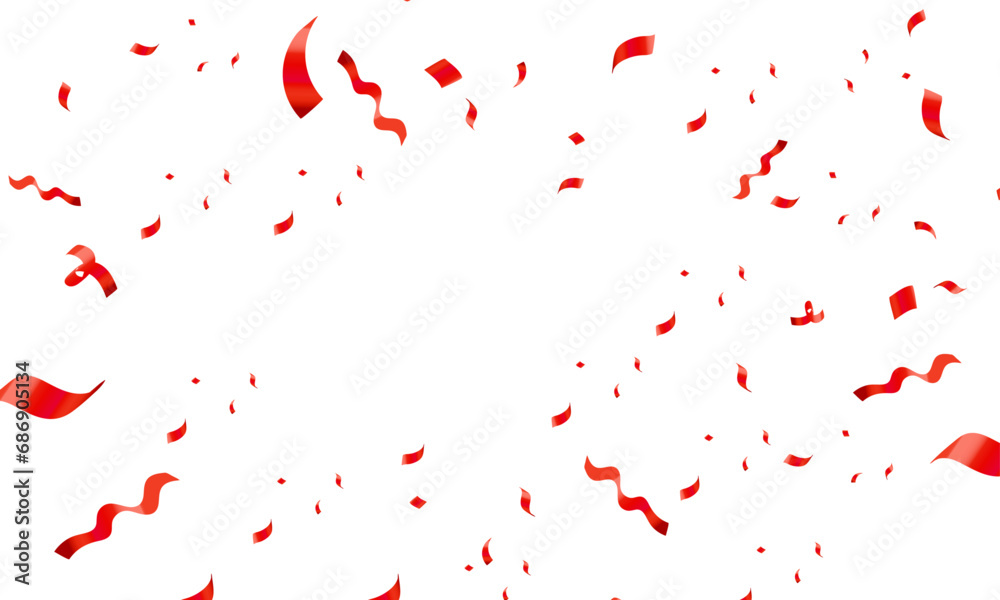 Fototapeta premium Vector realistic red confetti background design