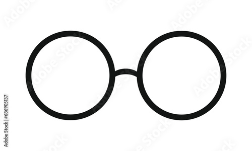 Vector retro round spectacles icon glasses frame symbol