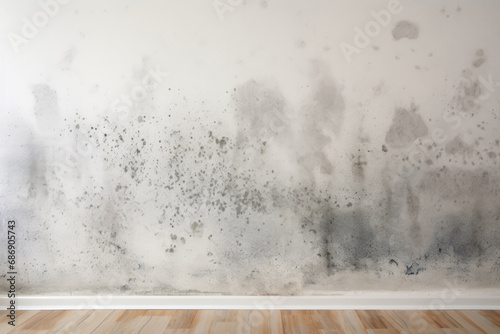 Mold on a white wall. concept of combating mold and dampness