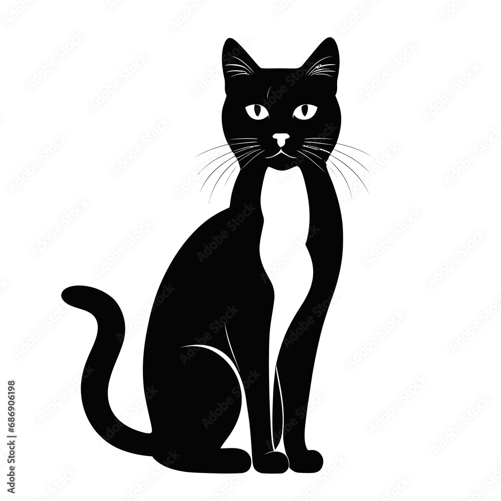 Black and white cat vector Black and white cat vector