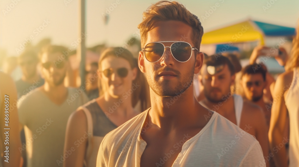 lively bar scene, young handsome attractive man close, smiling, laughing, enjoying, fictional location lively bar scene, young handsome attractive man close, smiling, laughing, enjoying, fictional location