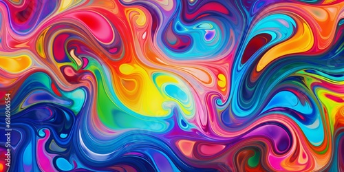 Vibrant Abstract Swirl of Colors. Generative ai © Scrudje