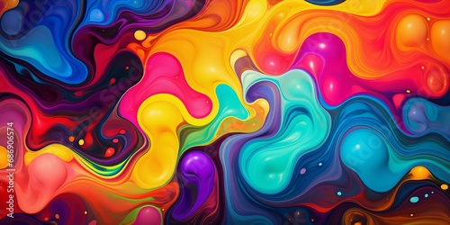 Vibrant Abstract Swirl of Colors. Generative ai