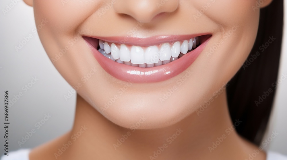 Obraz premium Bright Smile with Healthy White Teeth. Generative ai