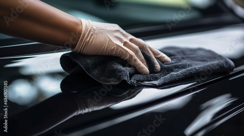 Professional Car Detailing with Microfiber Cloth. Generative ai © Scrudje