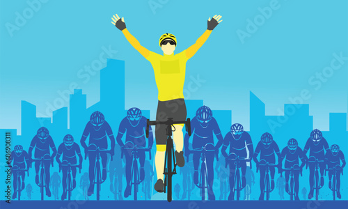 Great elegant vector editable bicycle race yellow jersey winner poster background design best for your championship community event 