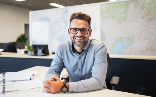 Smiling freight forwarder i...