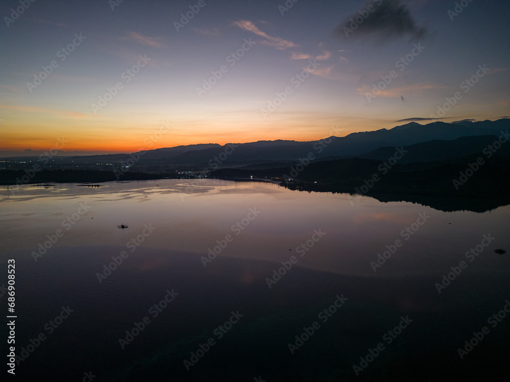 Morning scene of salt lake Satonda island